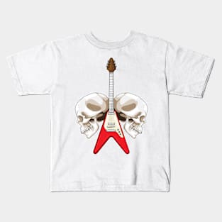 Skull Electric Guitar Music Kids T-Shirt